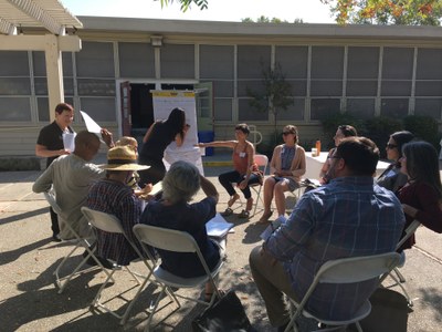 people on chairs in the sun