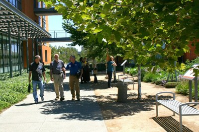 people walking on a college campus